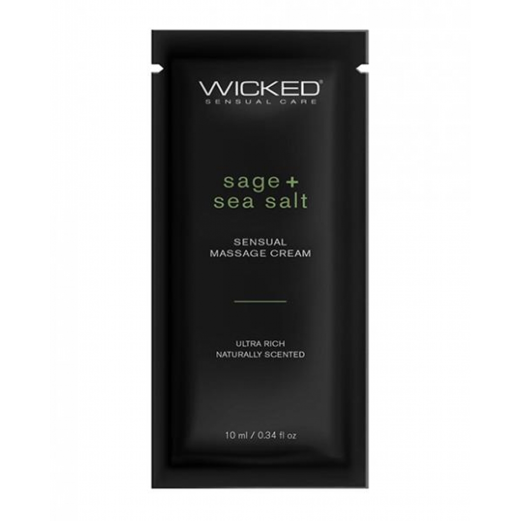 Wicked Sensual Care Sage & Sea Salt Massage Cream  - .34 Oz - Sensual Massage Oils & Lotions