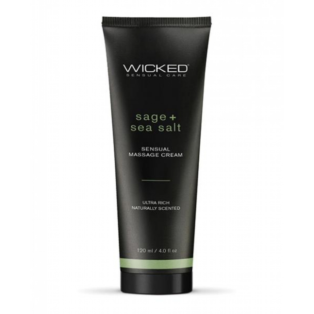 Wicked Sensual Care Sage & Sea Salt Massage Cream  - 4 Oz - Moisturizers