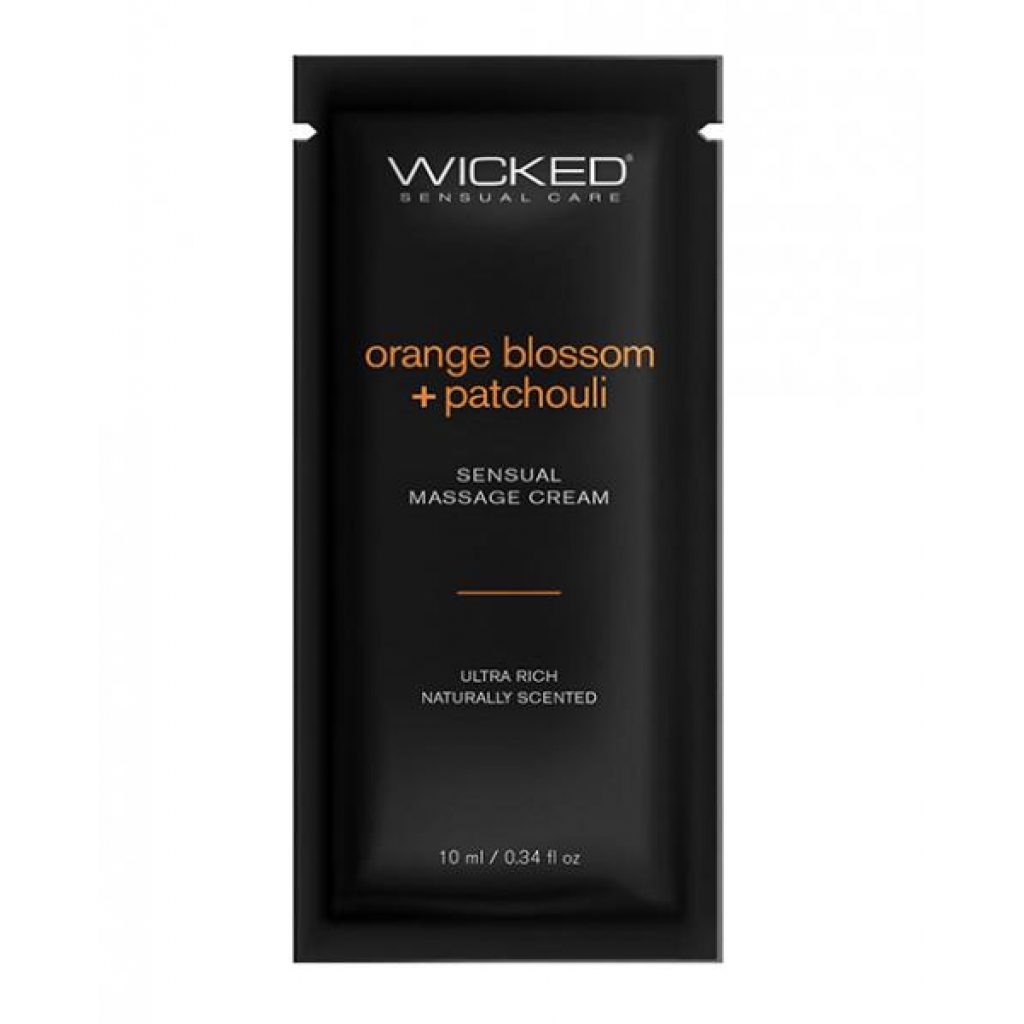 Wicked Sensual Care Orange Blossom & Patchouli Massage Cream  - .34 Oz - Sensual Massage Oils & Lotions