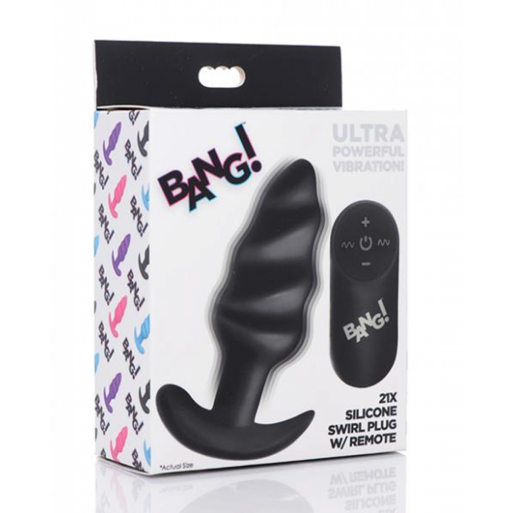 Bang! Vibrating Butt Plug W/remote Control - Black - Anal Plugs