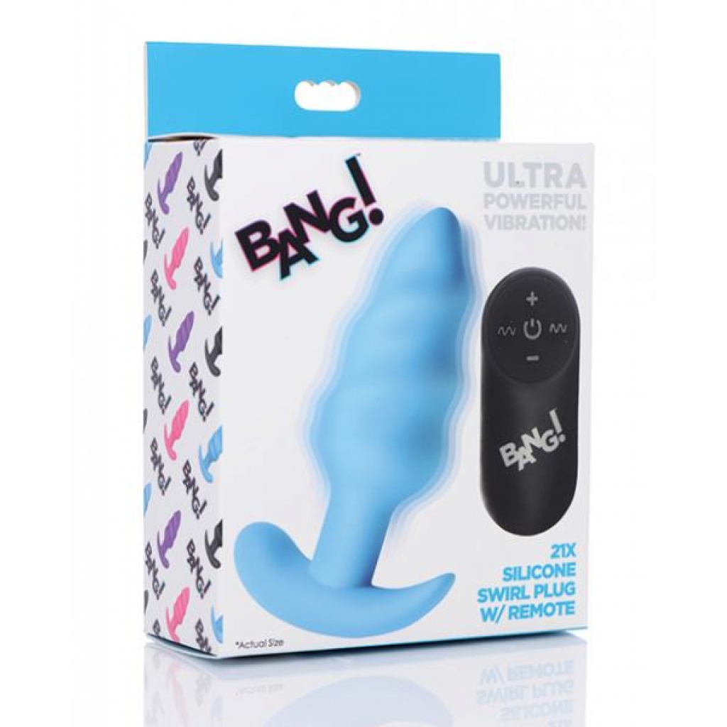 Bang! Vibrating Butt Plug W/remote Control - Blue - Anal Plugs