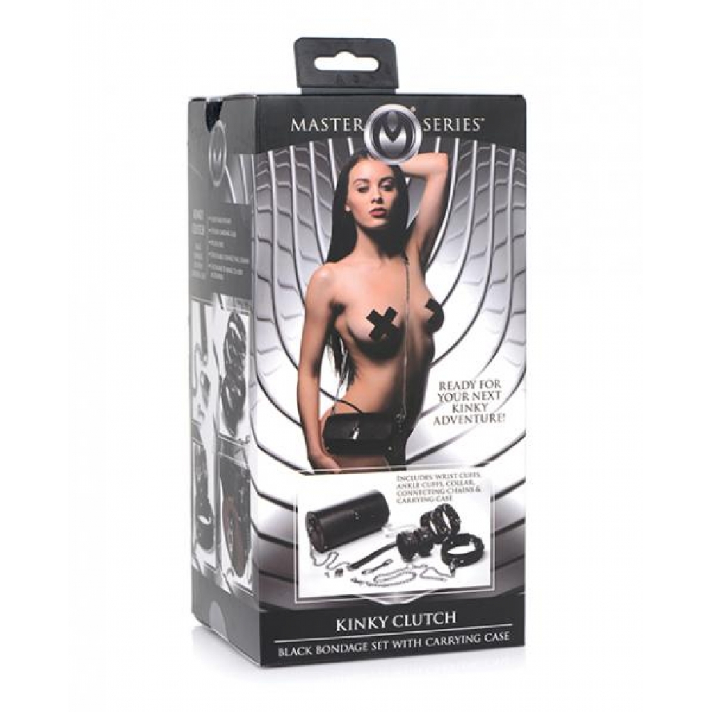 Master Series Kinky Clutch Black Bondage Set W/carrying Case - BDSM Kits