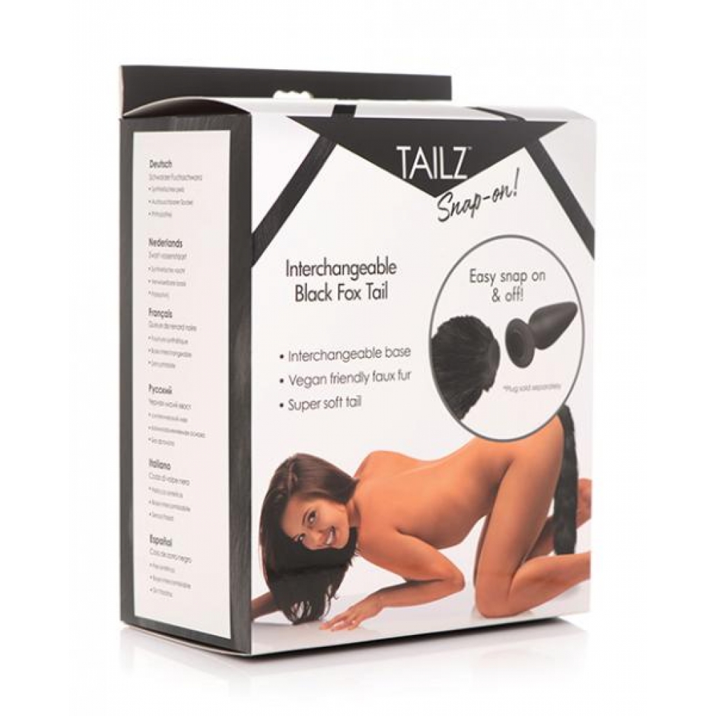 Tailz Snap On Interchangeable Fox Tail - Black - Anal Plugs