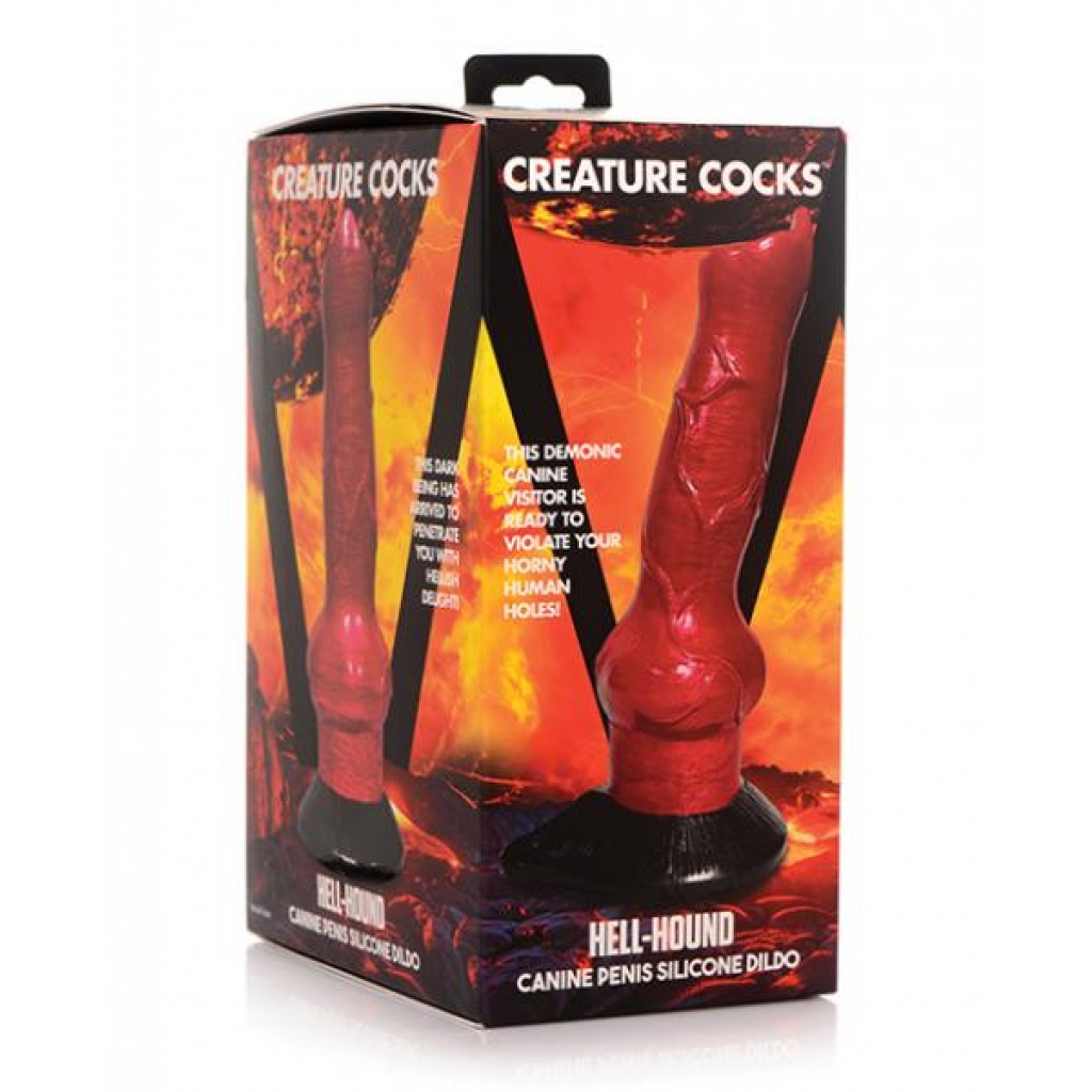 Creature Cocks Hell-hound Canine Penis Silicone Dildo - Red/black - Extreme Dildos