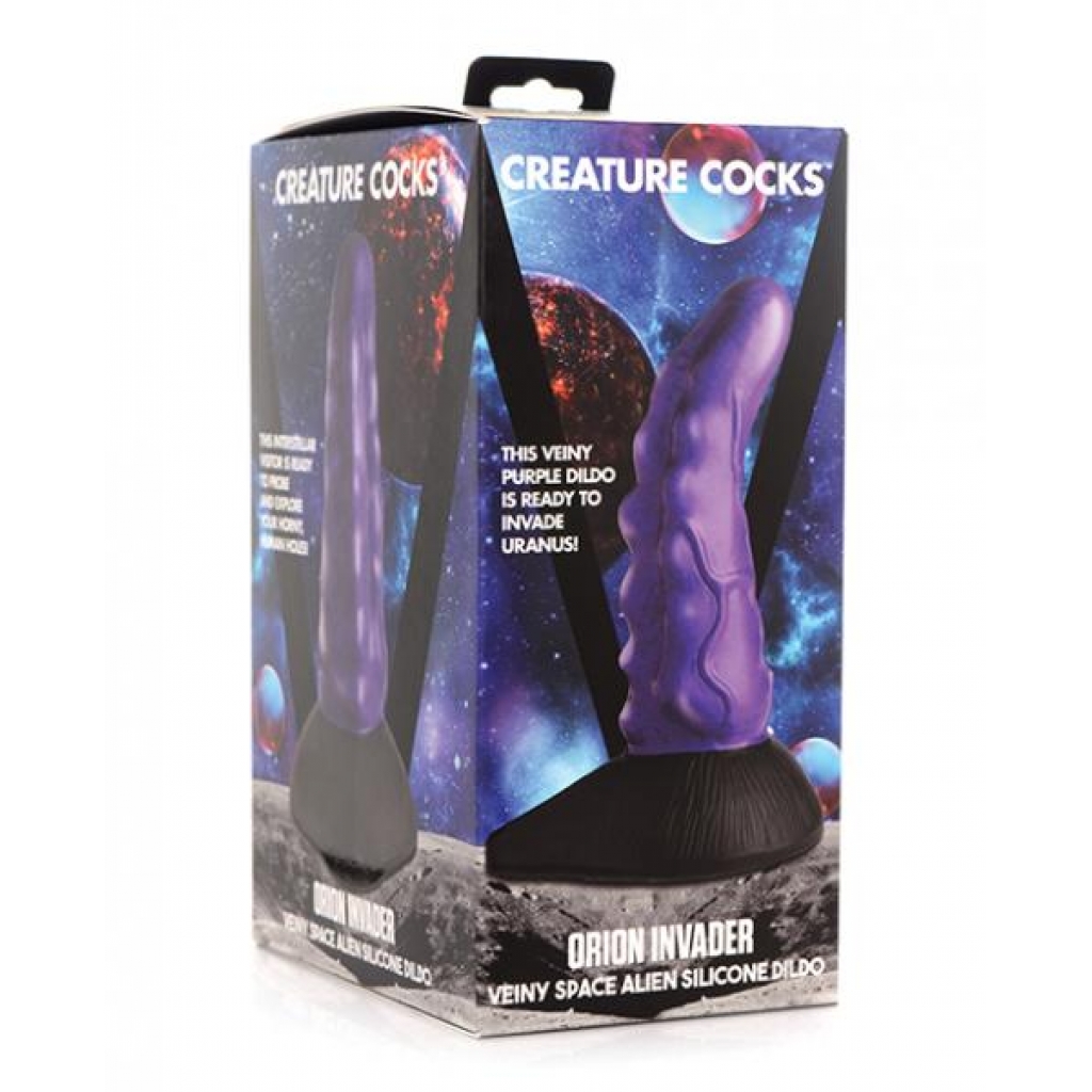 Creature Cocks Orion Invader Veiny Space Alien Silicone Dildo - Purple/black - Extreme Dildos