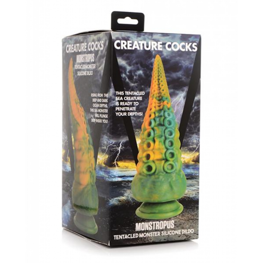 Creature Cocks Monstropus Tentacled Monster Silicone Dildo - Green/yellow - Extreme Dildos