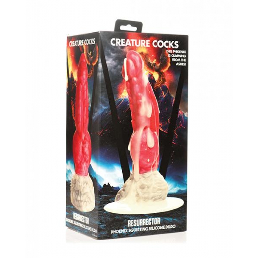 Creature Cocks Resurrector Phoenix Squirting Silicone Dildo - Red/white - Extreme Dildos