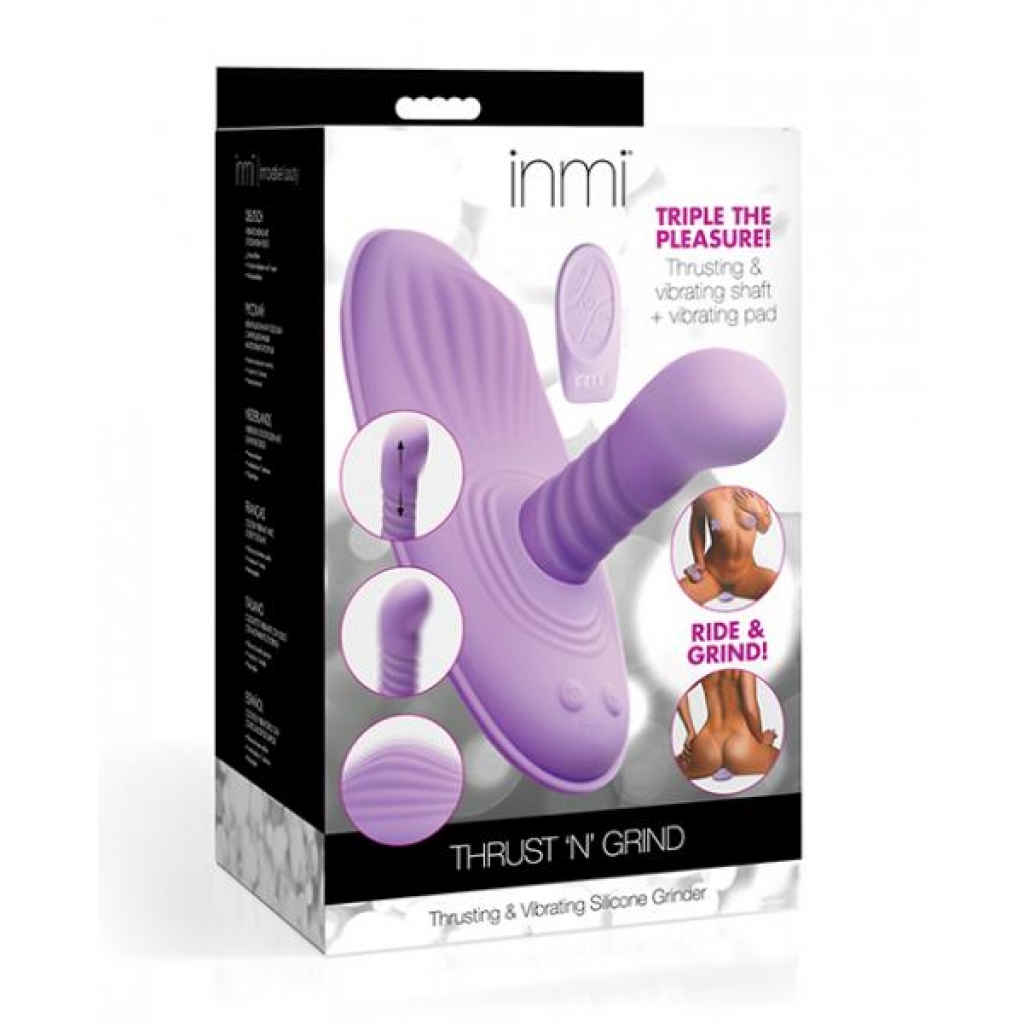 Inmi Thrust N' Grind Thrusting & Vibrating Silicone Grinder - Purple - Sex Machines