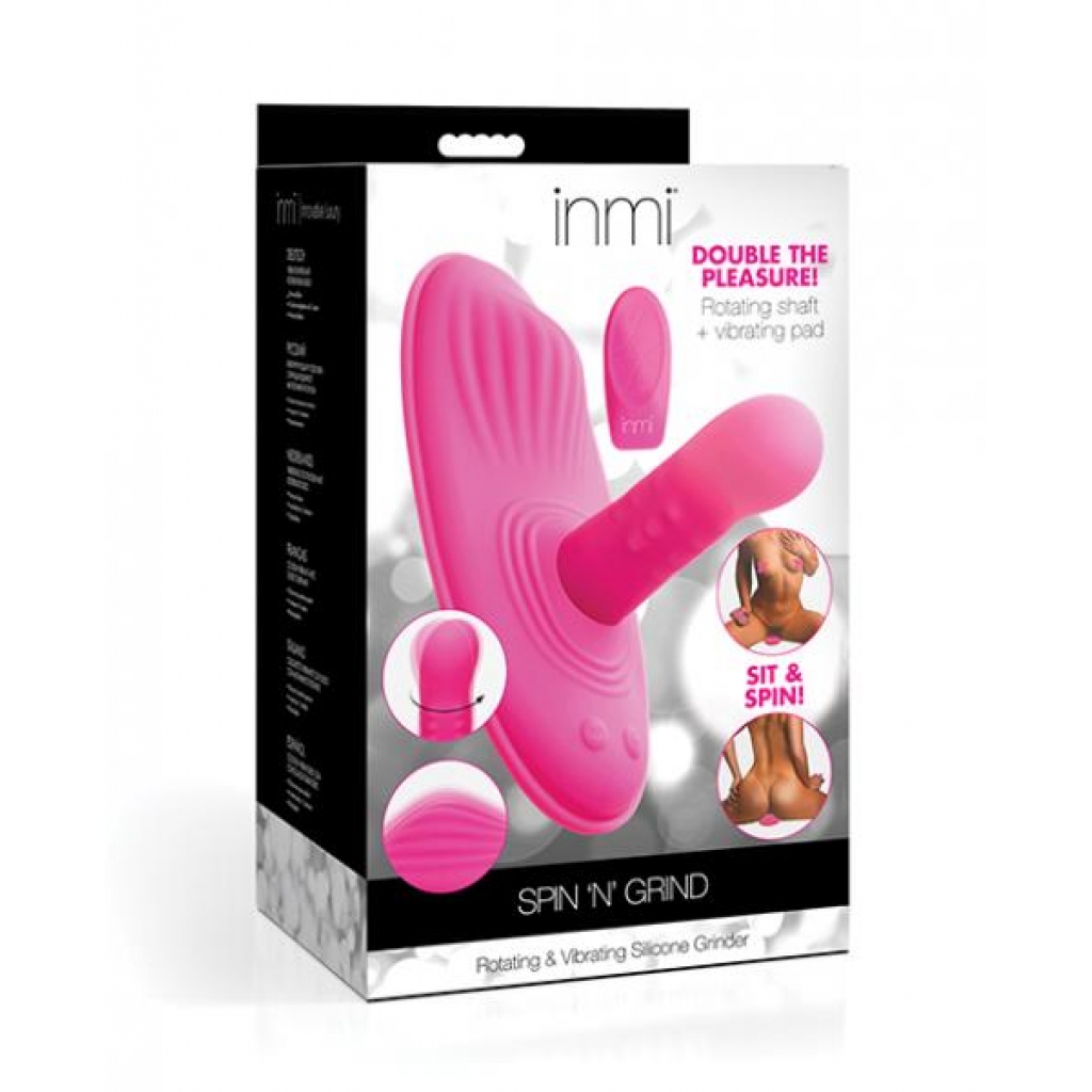 Inmi Spin N' Grind Rotating & Vibrating Silicone Grinder - Pink - Sex Machines