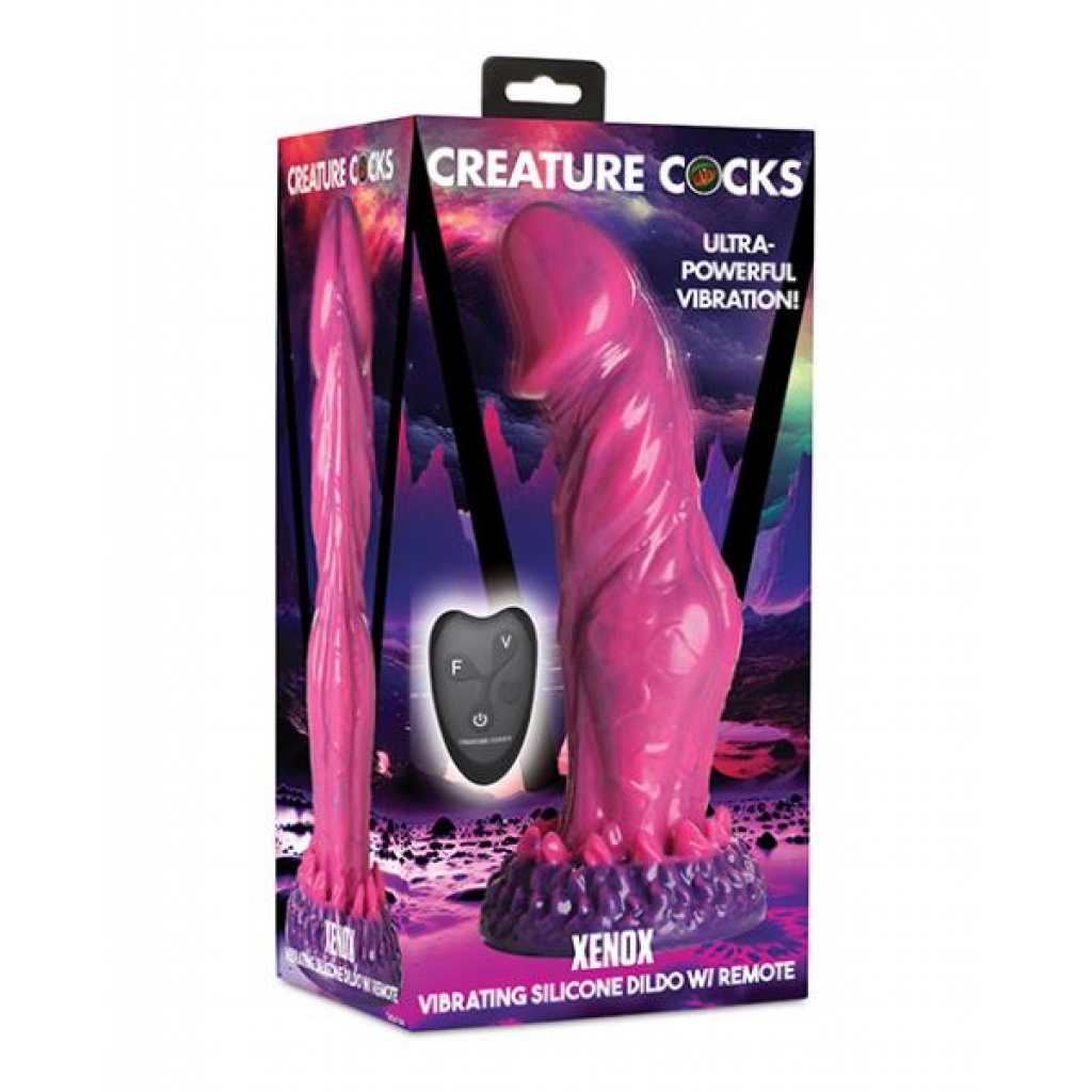 Creature Cocks Xenox Vibrating Silicone Dildo W/remote - Pink/purple - Extreme Dildos