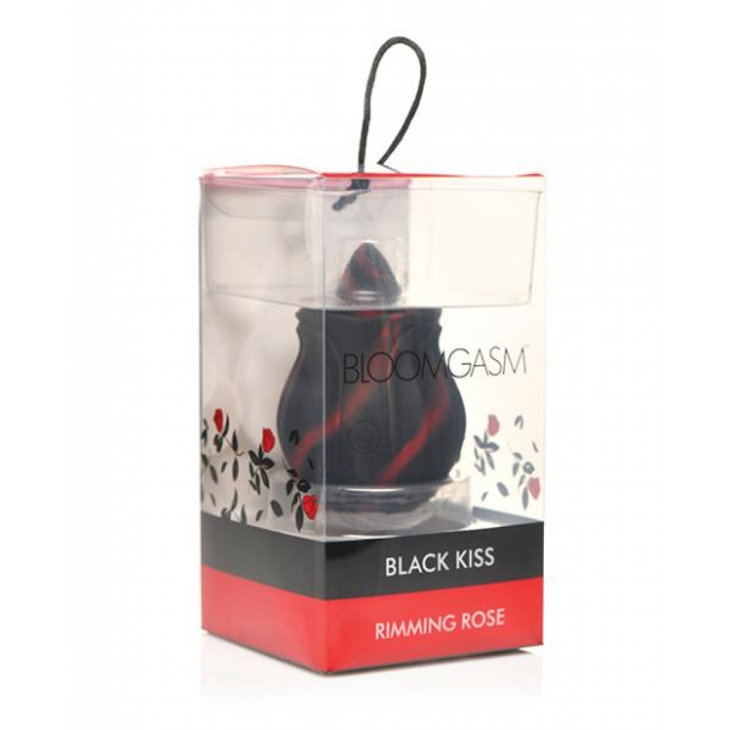 Bloomgasm The Rose Fondle 10x Massaging Clit Stimulator - Black - Tongues