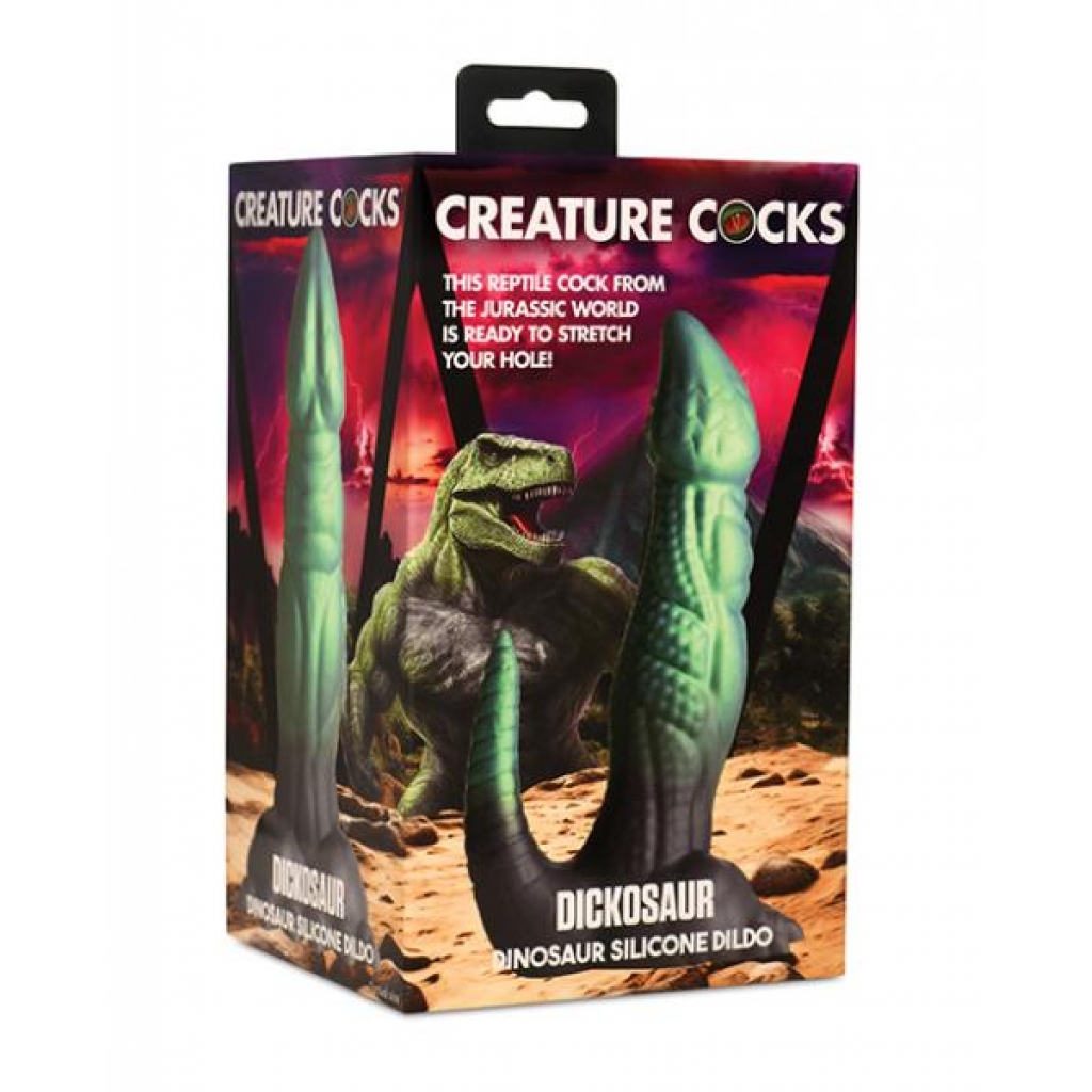 Creature Cocks Dickosaur Dinosaur Silicone Dildo  - Black/teal - Extreme Dildos