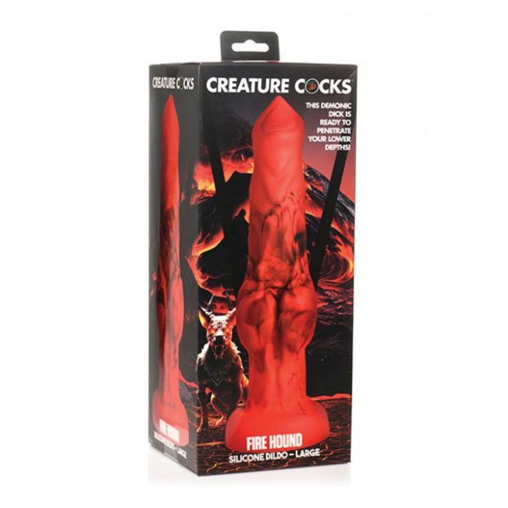 Creature Cocks Fire Hound Silicone Dildo - Large Red - Extreme Dildos