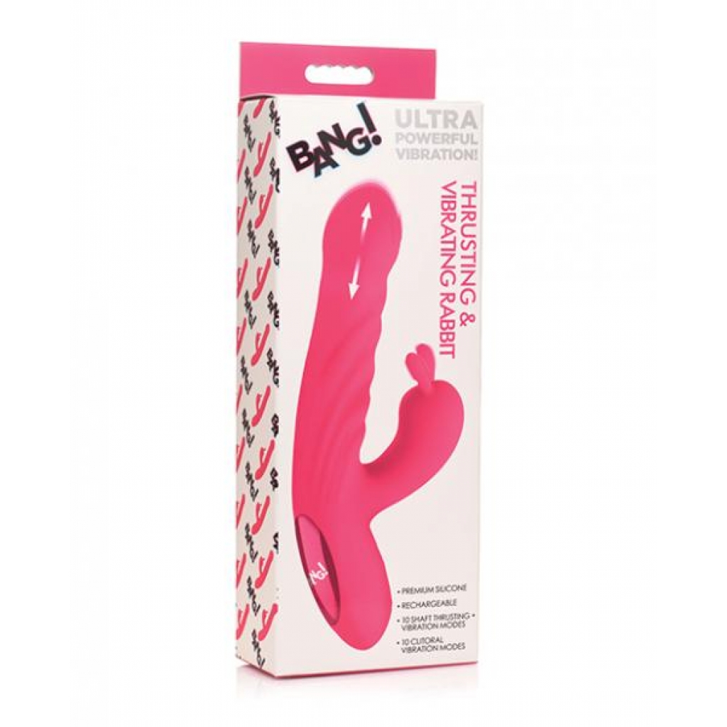 Bang! 10x Thrusting & Vibrating Rabbit - Pink - Rabbit Vibrators