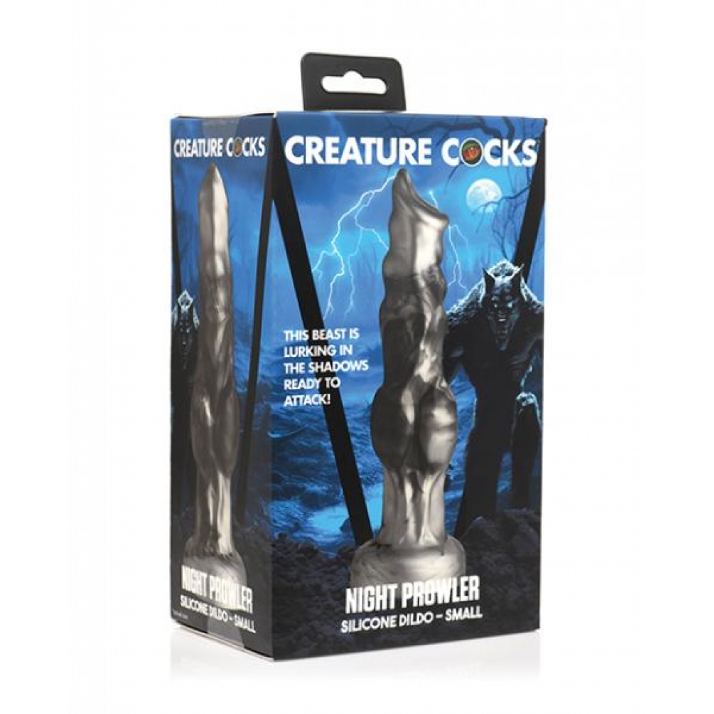 Creature Cocks Night Prowler Silicone Dildo - Small Black/silver - Extreme Dildos