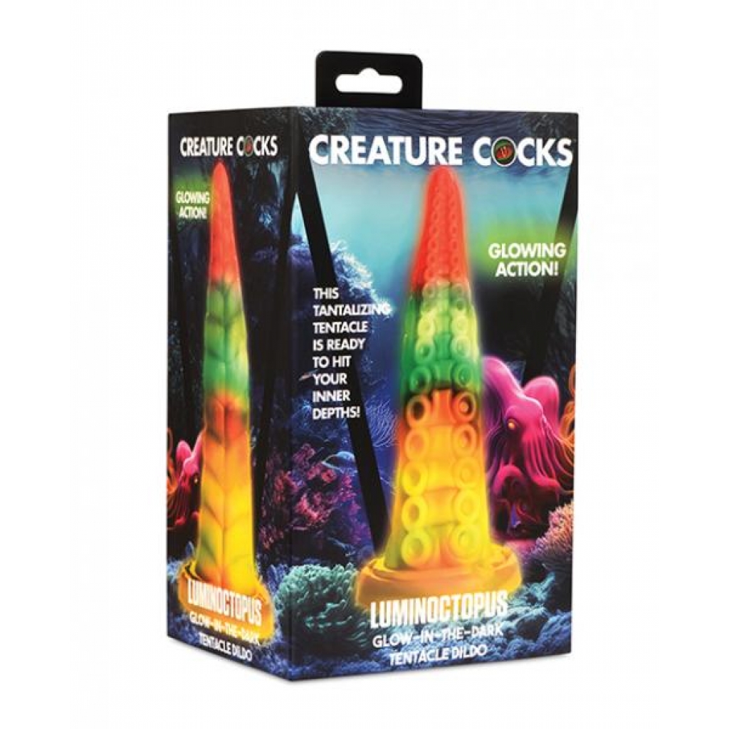 Creature Cocks Luminoctopus Glow-in-the-dark Tentacle Dildo - Rainbow - Extreme Dildos