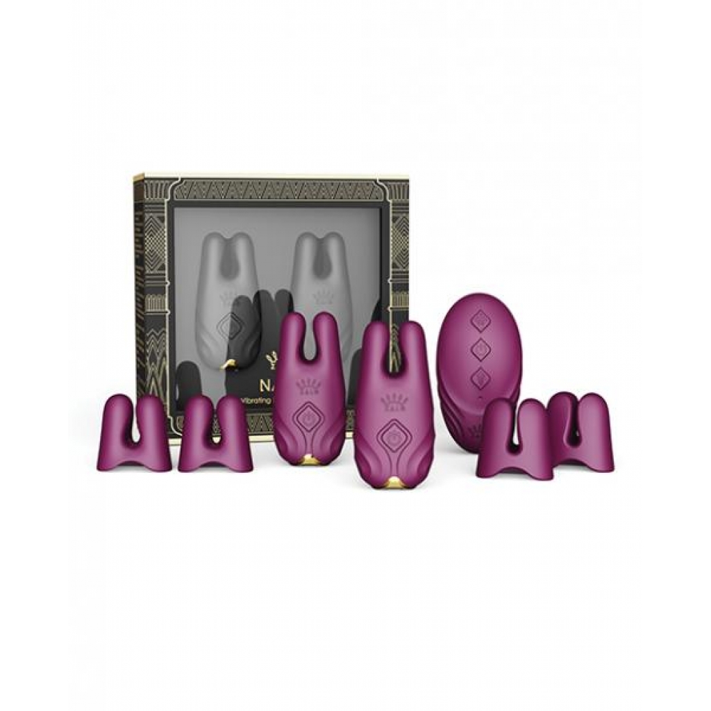 Zalo Nave Vibrating Nipple Clamps - Velvet Purple - Nipple Clamps