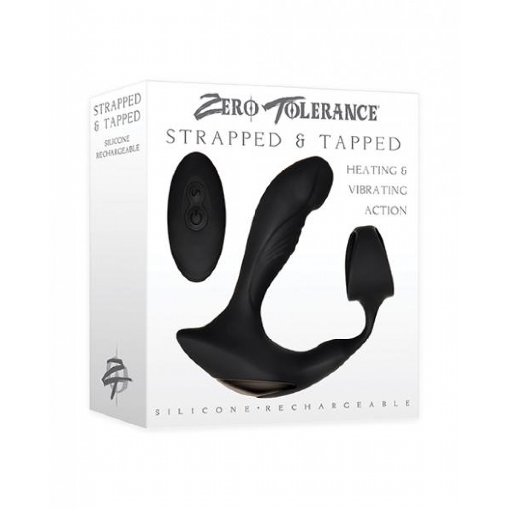 Zero Tolerance Strapped & Tapped Rechargeable Prostate Vibrator - Black - Prostate Toys