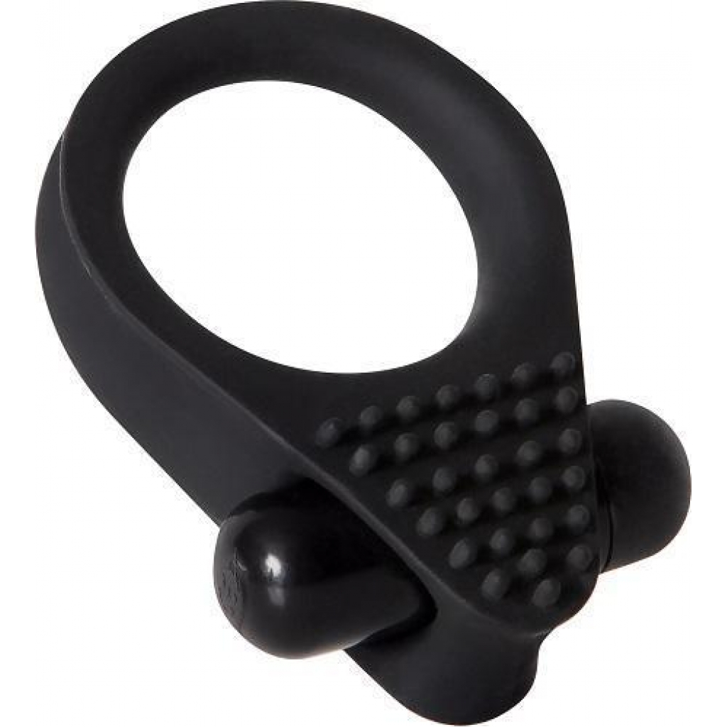 The Black Knight Black Vibrating Cock Ring - Couples Vibrating Penis Rings