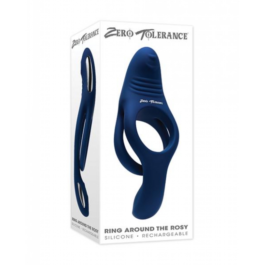 Zero Tolerance Ring Around The Rosy Cock & Ball Vibrator - Blue - Mens Cock & Ball Gear