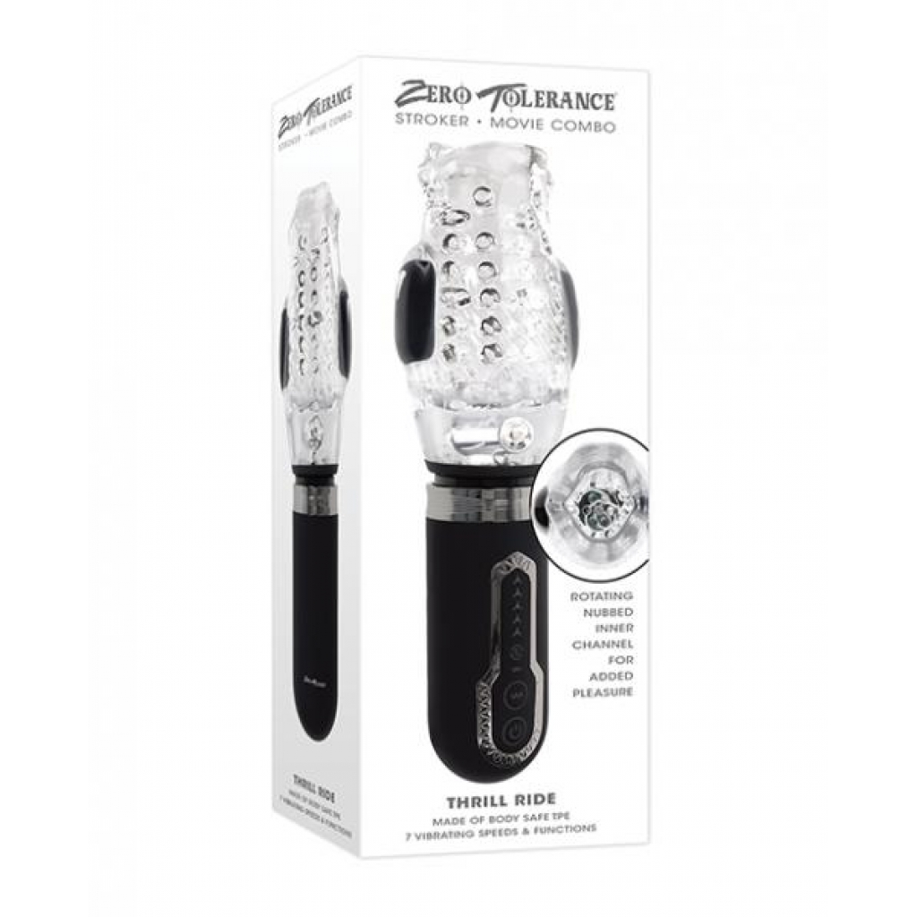 Zero Tolerance Thrill Ride Rechargeable Stroker - Black/clear - Fleshlight