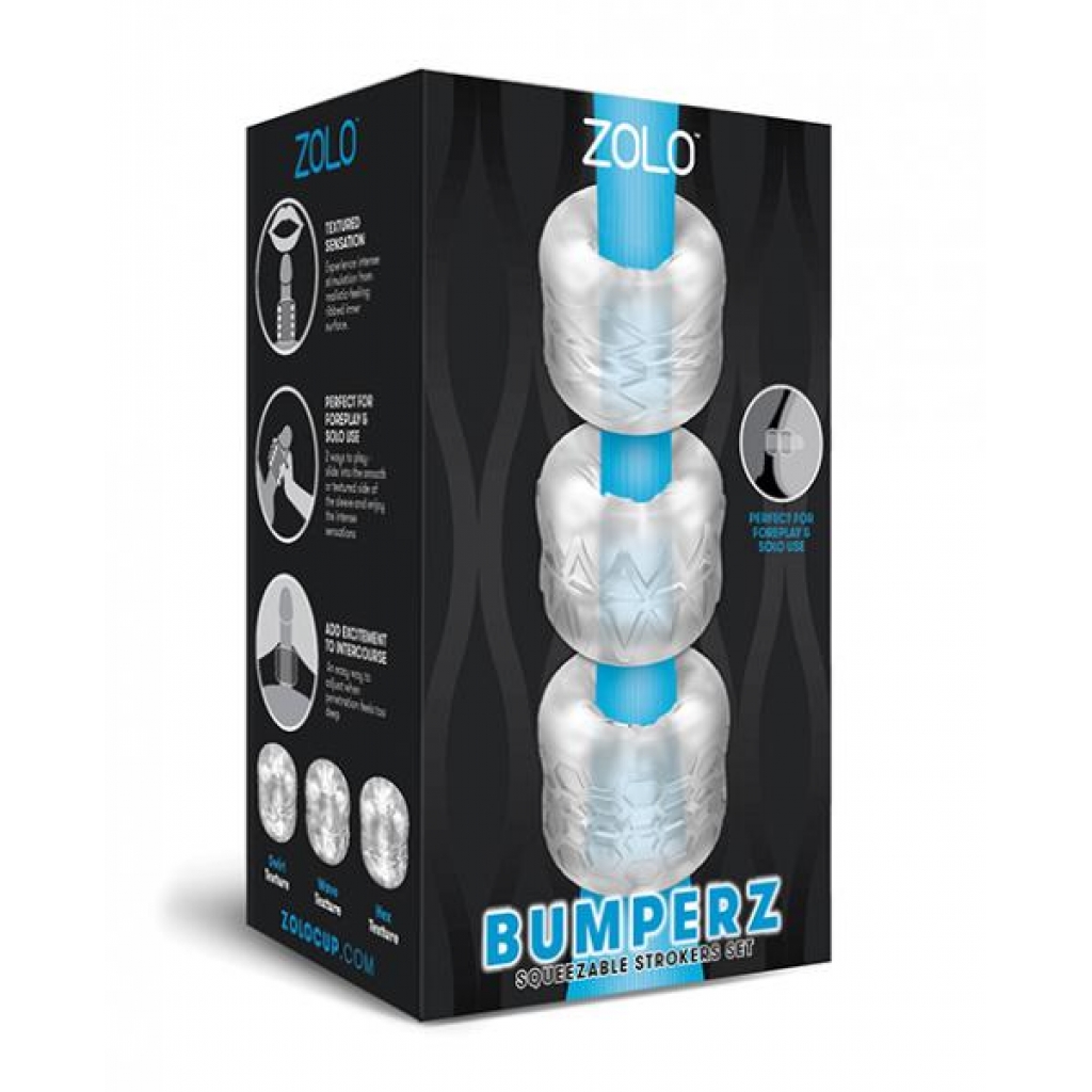 Zolo Bumperz Squeezable Stroker Set - Clear - Batteries & Chargers