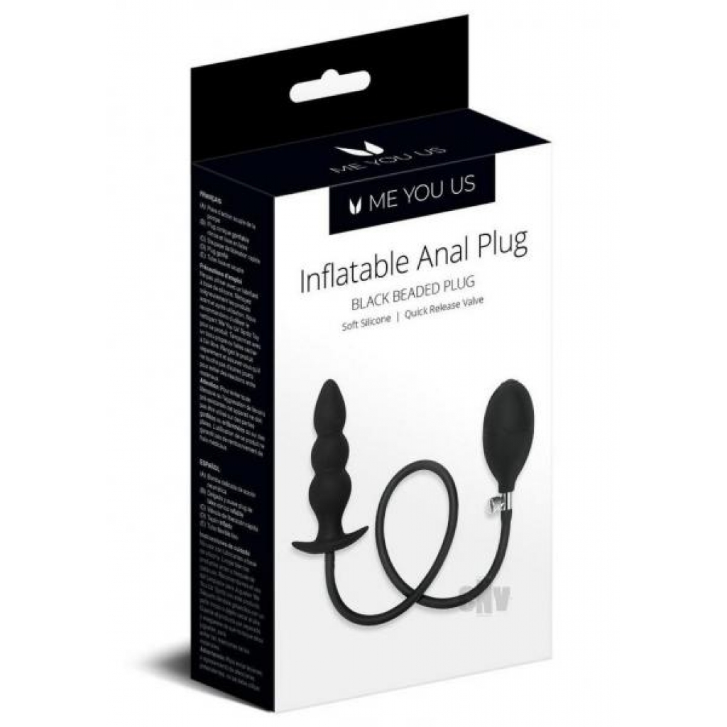 Myu Inflatable Anal Beaded Plug Blk - Anal Plugs