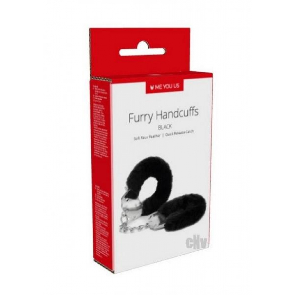 Myu Furry Handcuffs Black - Handcuffs