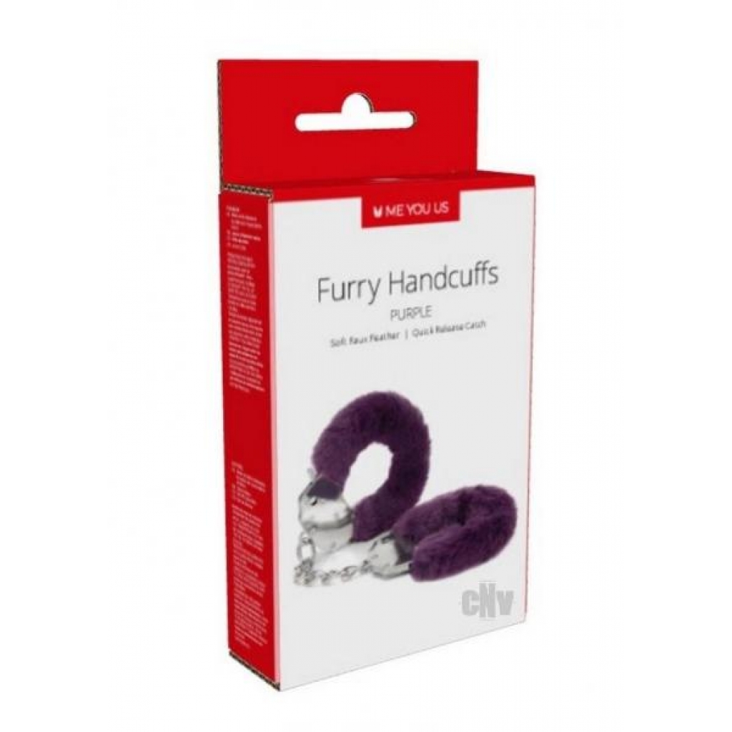 Myu Furry Handcuffs Purple - Handcuffs