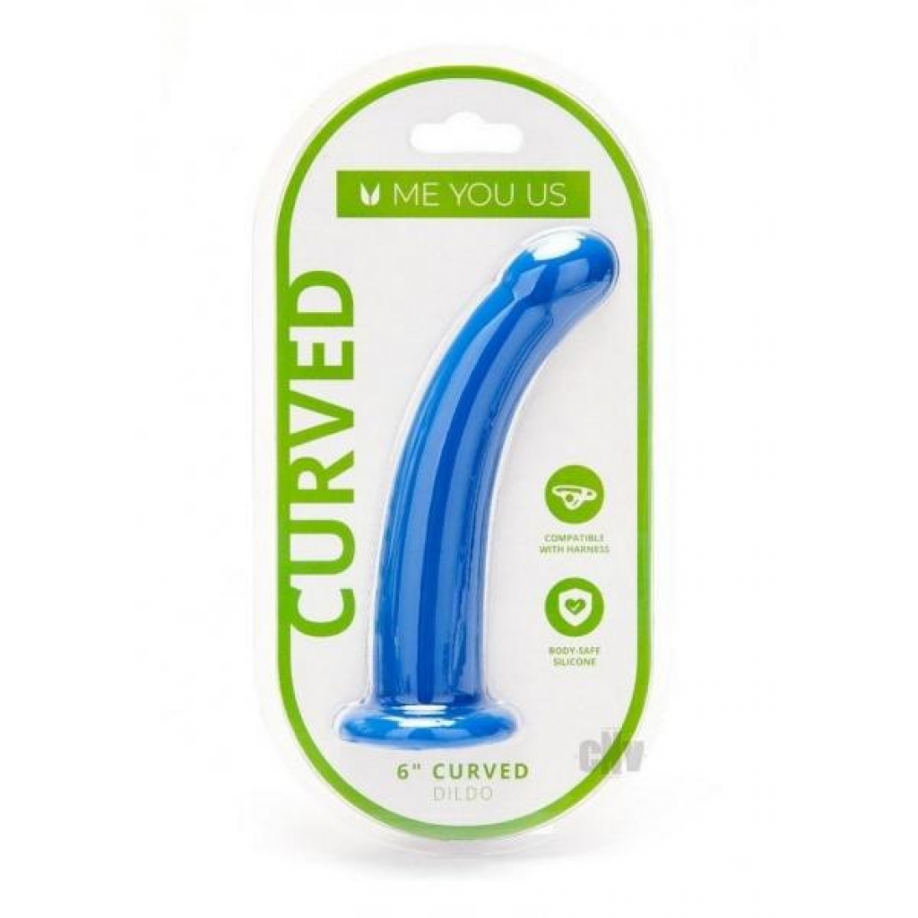 Myu Curved Silicone Dildo 6 Blue - Realistic Dildos & Dongs