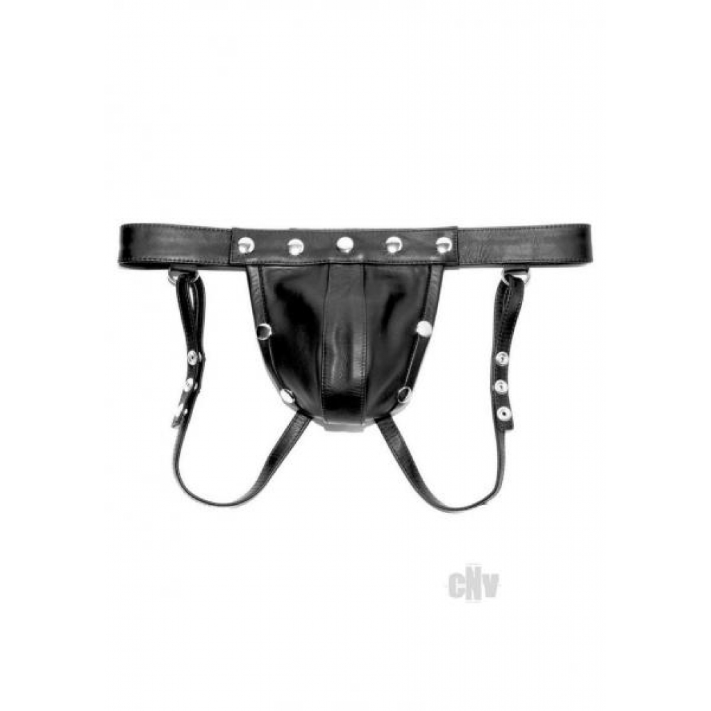 Prowler Red Leather Harn Jock Blk Md - Harnesses