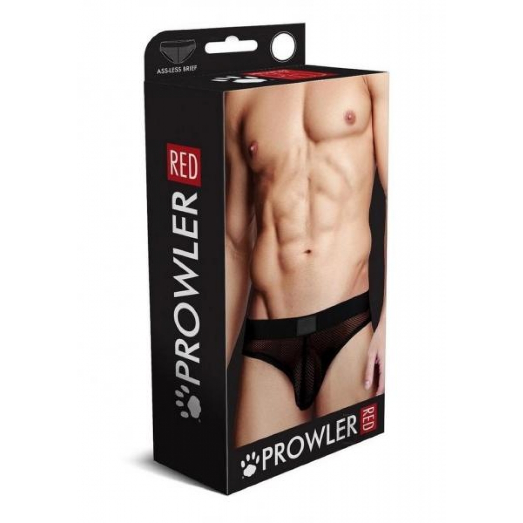 Prowler Red Fishnet Assless Brief Blk Lg - Mens Underwear