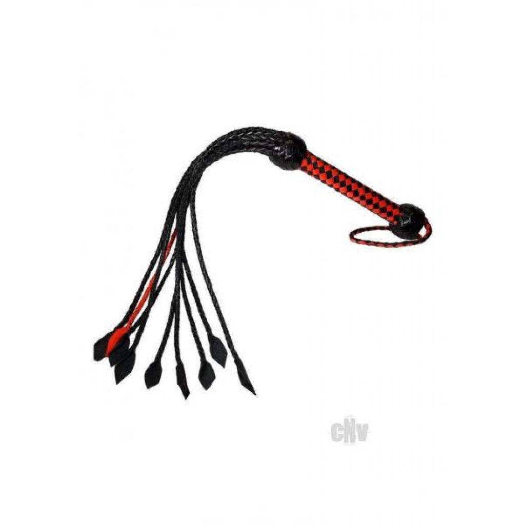 Prowler Red Short Handle Flogger - Red/Black