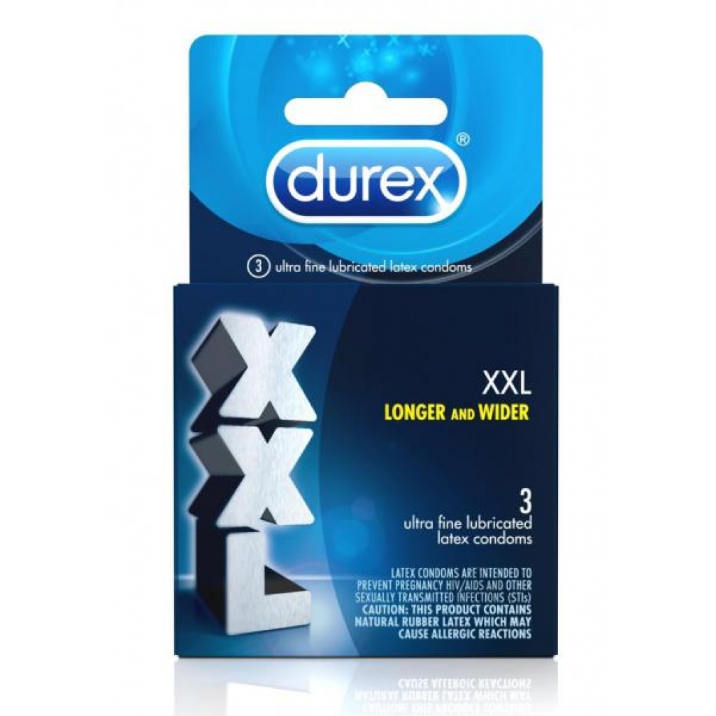 Durex XXL Lubricated 3 Pack Latex Condoms - Condoms