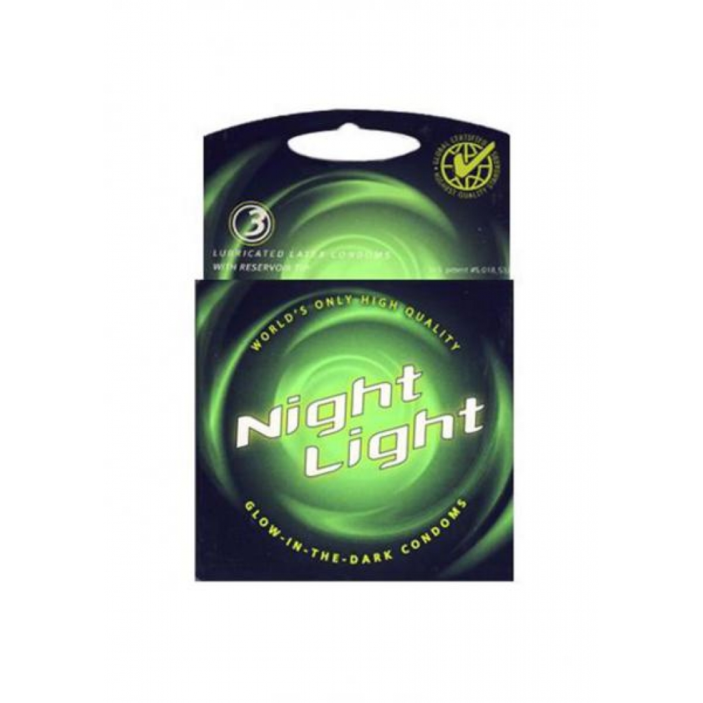 Night Light Glow In The Dark Condoms Lubricated 3 Pack - Condoms