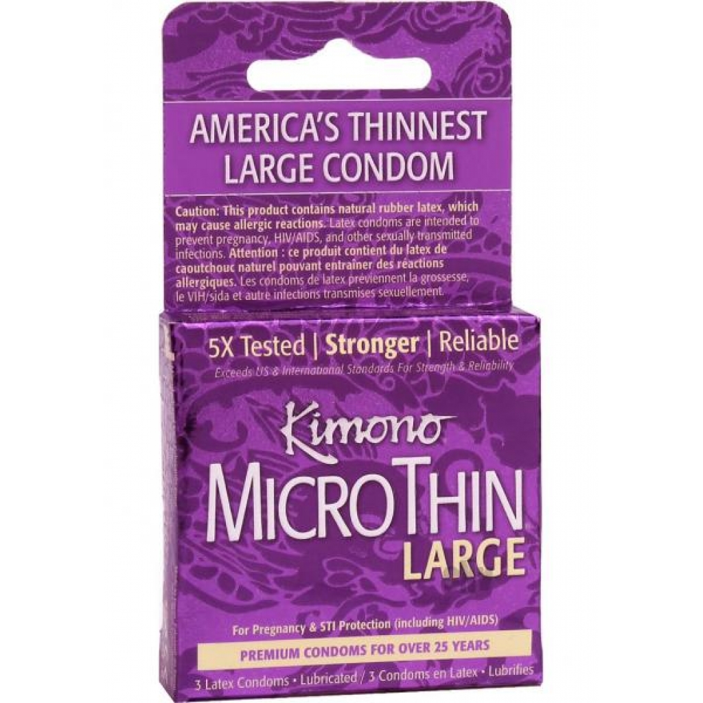 Kimono Micro Thin Large Condom 3 Pack - Condoms