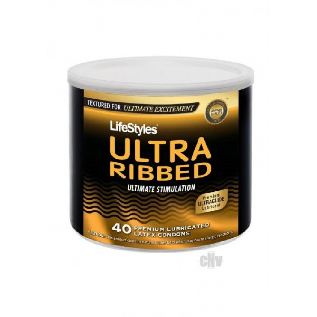 Lifestyles Ultra Ribbed 40/bowl - Condoms