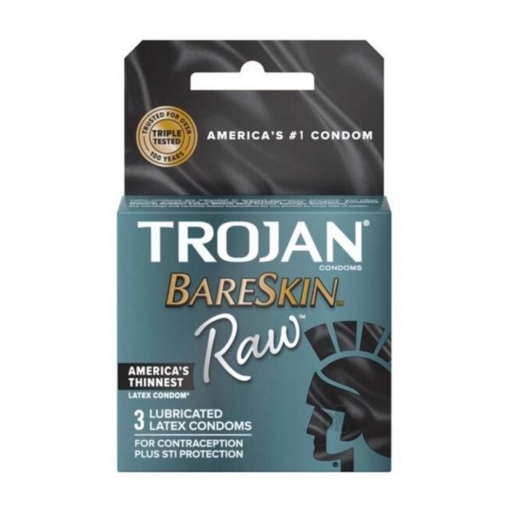 Trojan Bareskin Raw 3pk - Condoms