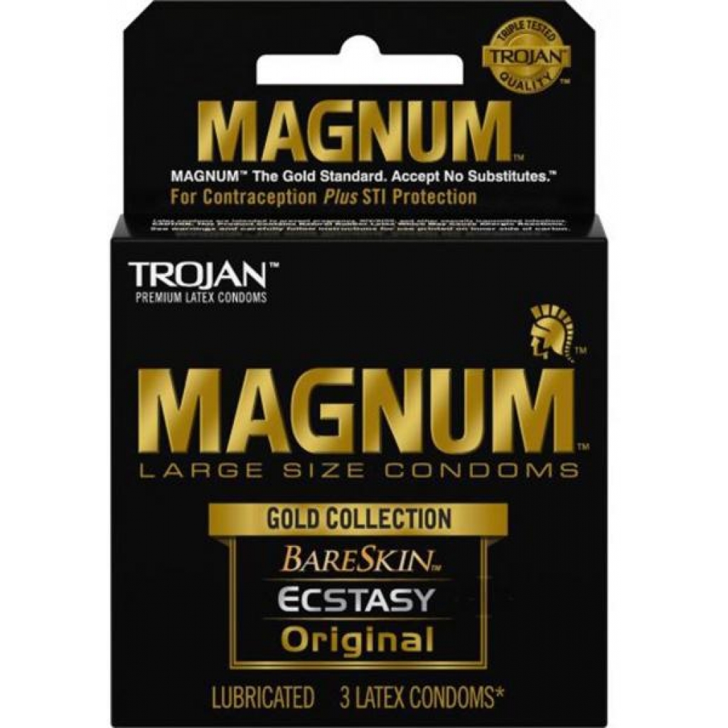 Trojan Magnum Gold Collection Box Of 3 Latex Condoms - Condoms