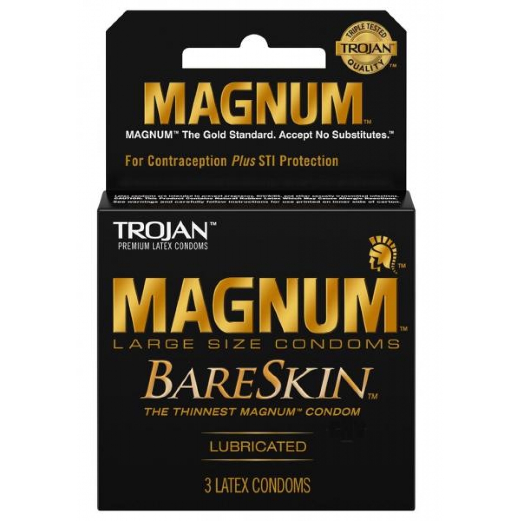 Trojan Magnum Bareskin 3 Pack Large Size Condoms - Condoms