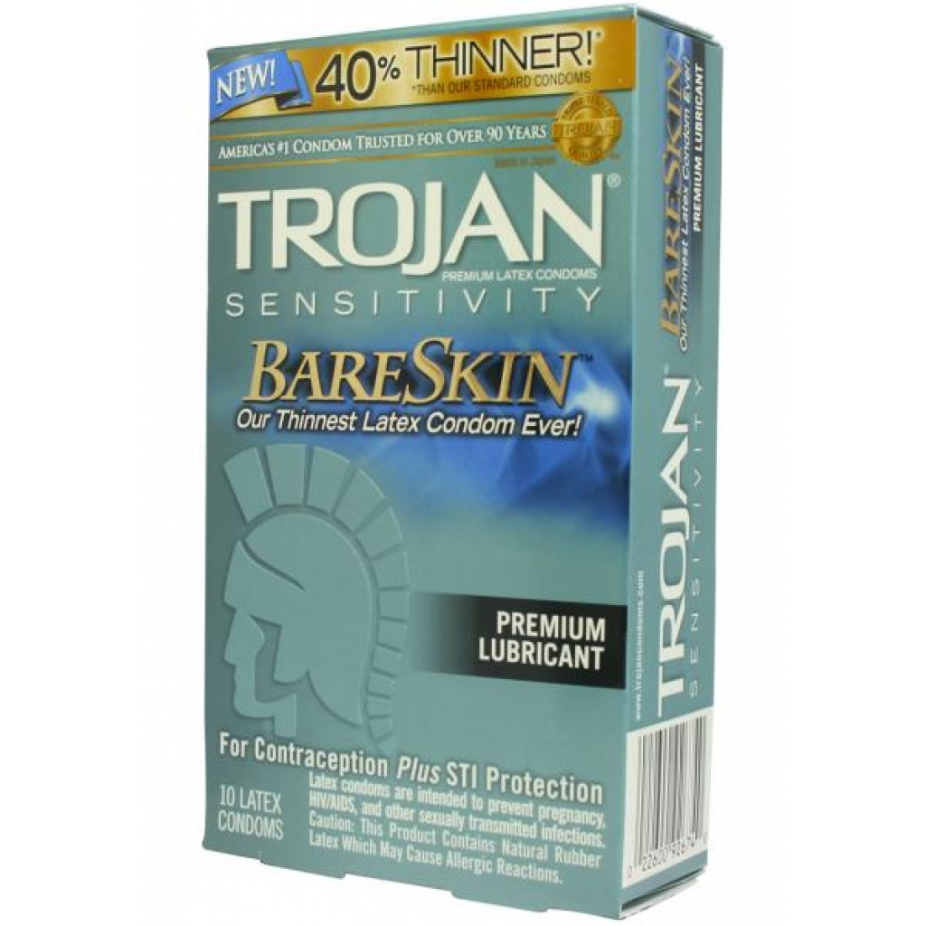 Trojan Condom Sensitivity Bare Skin Lubricated - 10 Pack