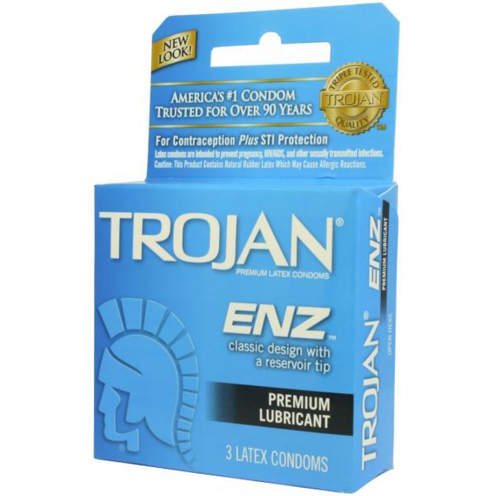 Trojan Enz Lubricated Condoms - Reliable Protection (3 Pack)