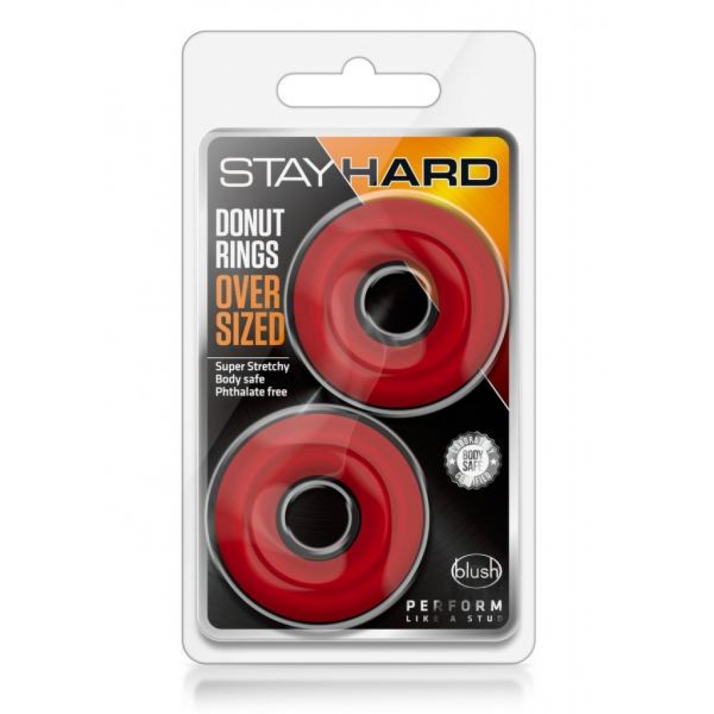 Stay Hard Donut Rings Oversized Red - Classic Penis Rings