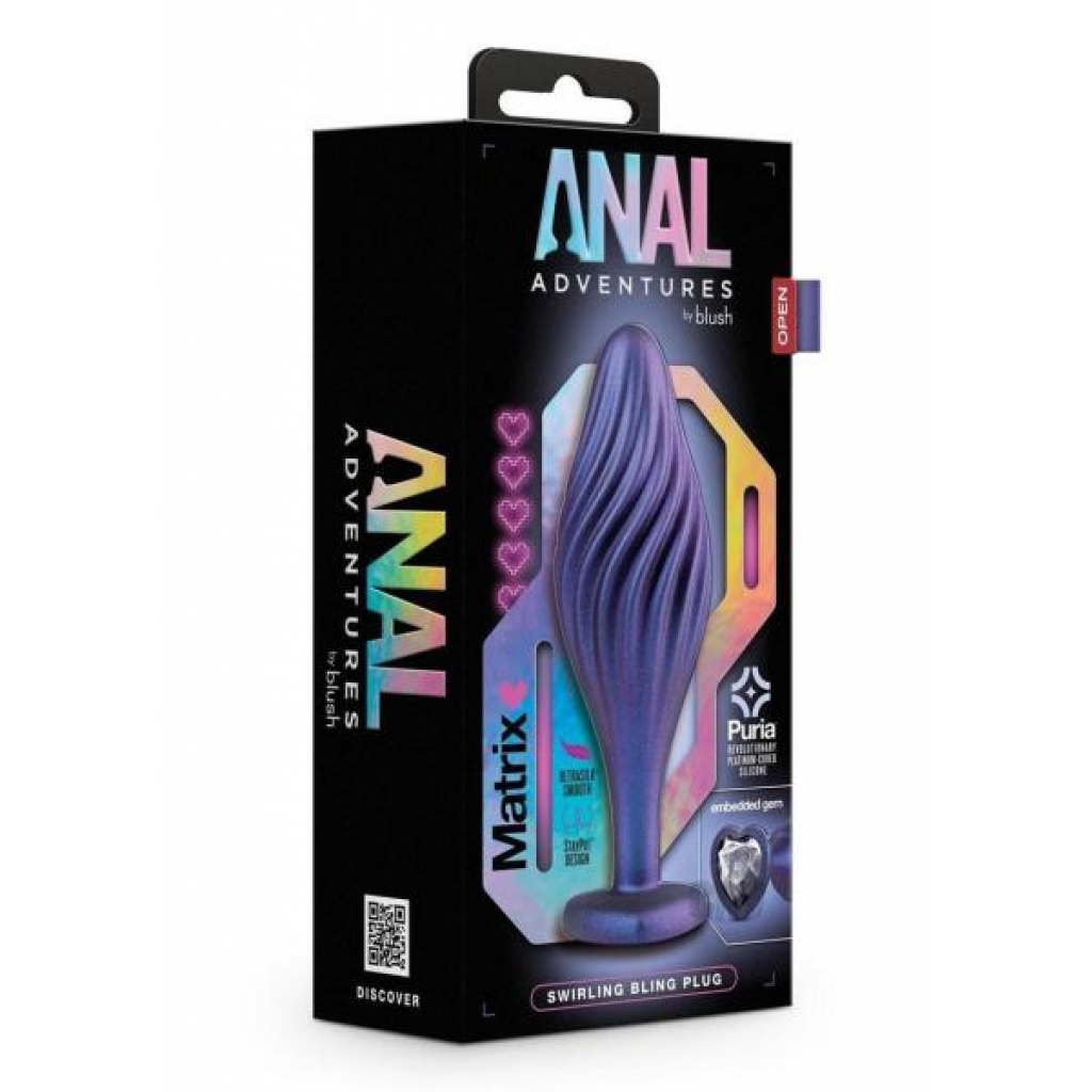 Anal Adv Matrix Swirl Bling Plug Sapphir - Anal Plugs