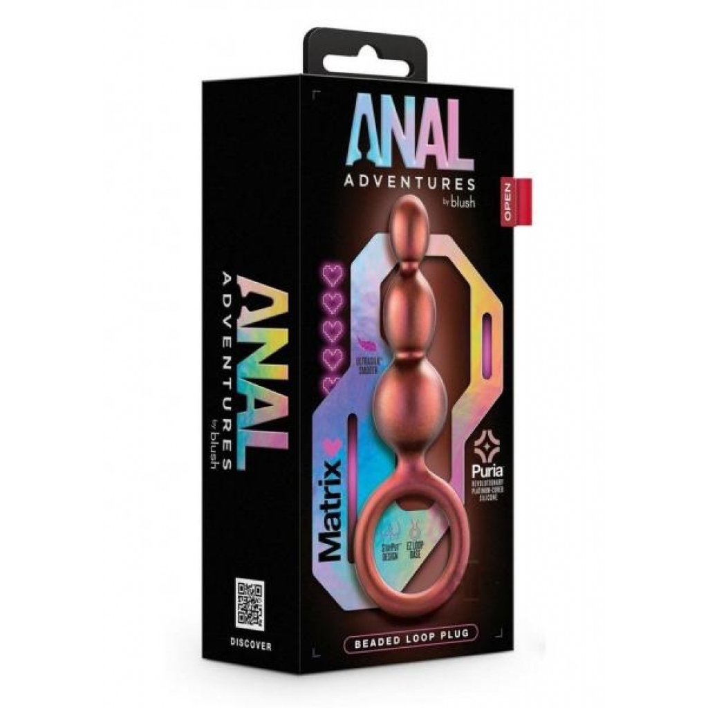 Anal Adv Matrix Beaded Loop Plug - Copper