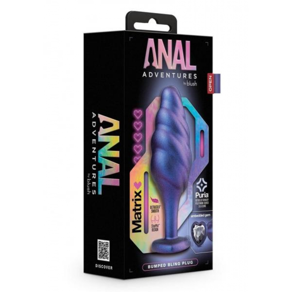 Anal Adv Matrix Bumped Bling Plug Sapphi - Anal Plugs