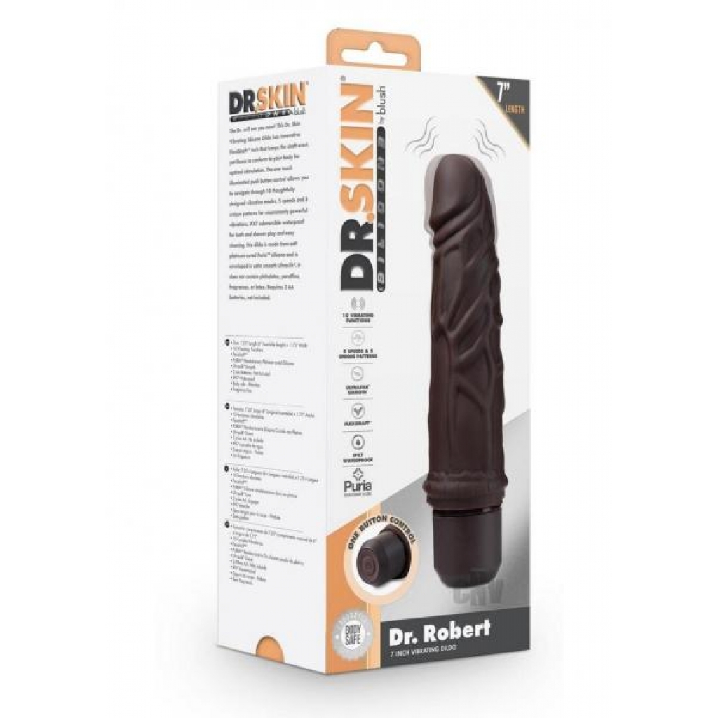 Dr. Skin Silicone Vibrating Dildo - Brown