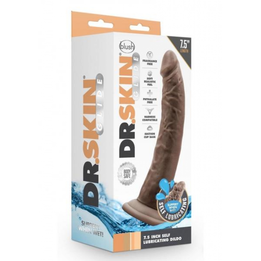 Dr Skin Glide Dildo 7.5 Chocolate - Realistic Dildos & Dongs