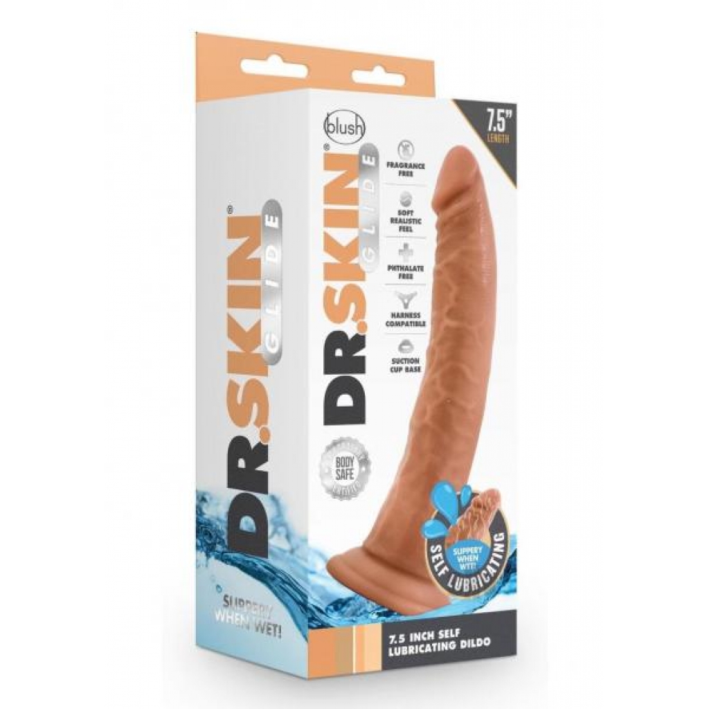 Dr Skin Glide Dildo 7.5 Mocha - Realistic Dildos & Dongs