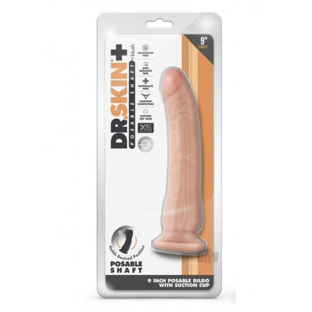 Dr Skin Plus Posable Dildo 9 Vanilla - Realistic Dildos & Dongs